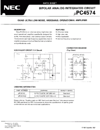 Datasheet UPC4574 manufacturer NEC